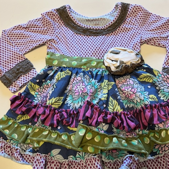 Girls 18 month Mustard Pie long sleeve dress - Picture 2 of 14